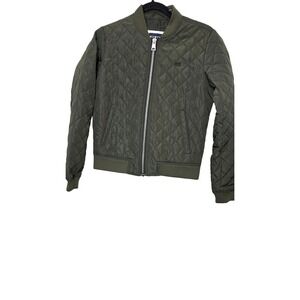 Levis Olive Green Nylon Quilted Bomber Jacket Women's Size XS